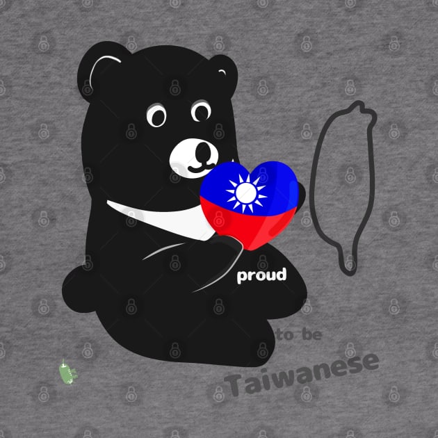 Taiwan Black Bear - Love Taiwan flag by Hetaor